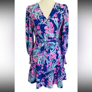 Lilly Pulitzer Dress Womens Size 2 Rosie Stretch Corsica Blue Toucan Party